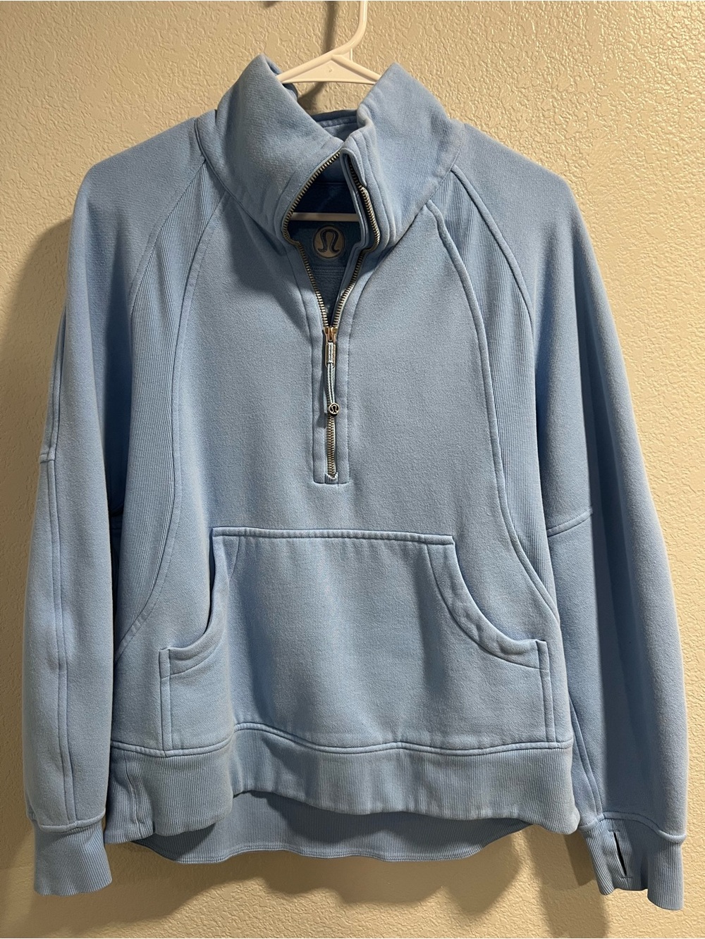 lululemon Women’s Sky Blue Oversized Half Zip Funnel Neck